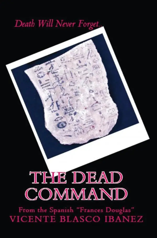 A white irregularly shaped stone fragment with ancient inscriptions from the dead command product