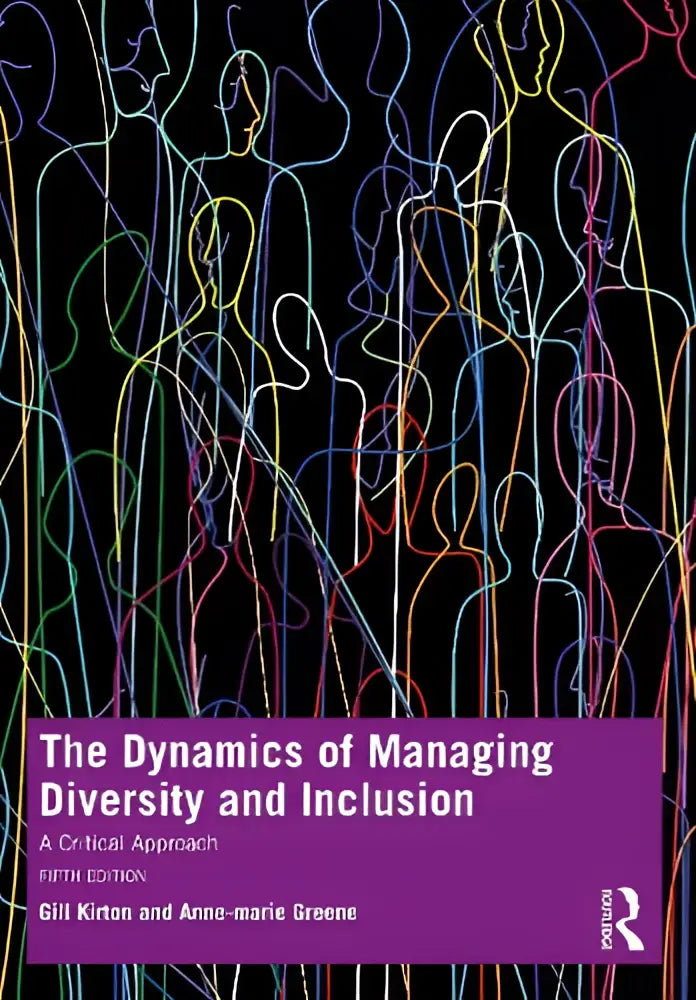 De boekcover van The dynamics of managing diversity and inclusion toont kleurrijke abstracte lijnen op zwarte achtergrond