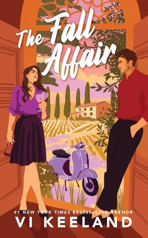 Paarse vintage scooter geparkeerd in een wijngaard voor the fall affair fall affaire zomerse romance