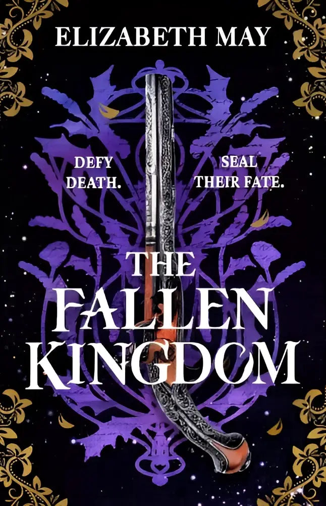 A silver dagger with an ornate curved handle and glowing orange tip from the sweeping historical fantasy The Fallen Kingdom