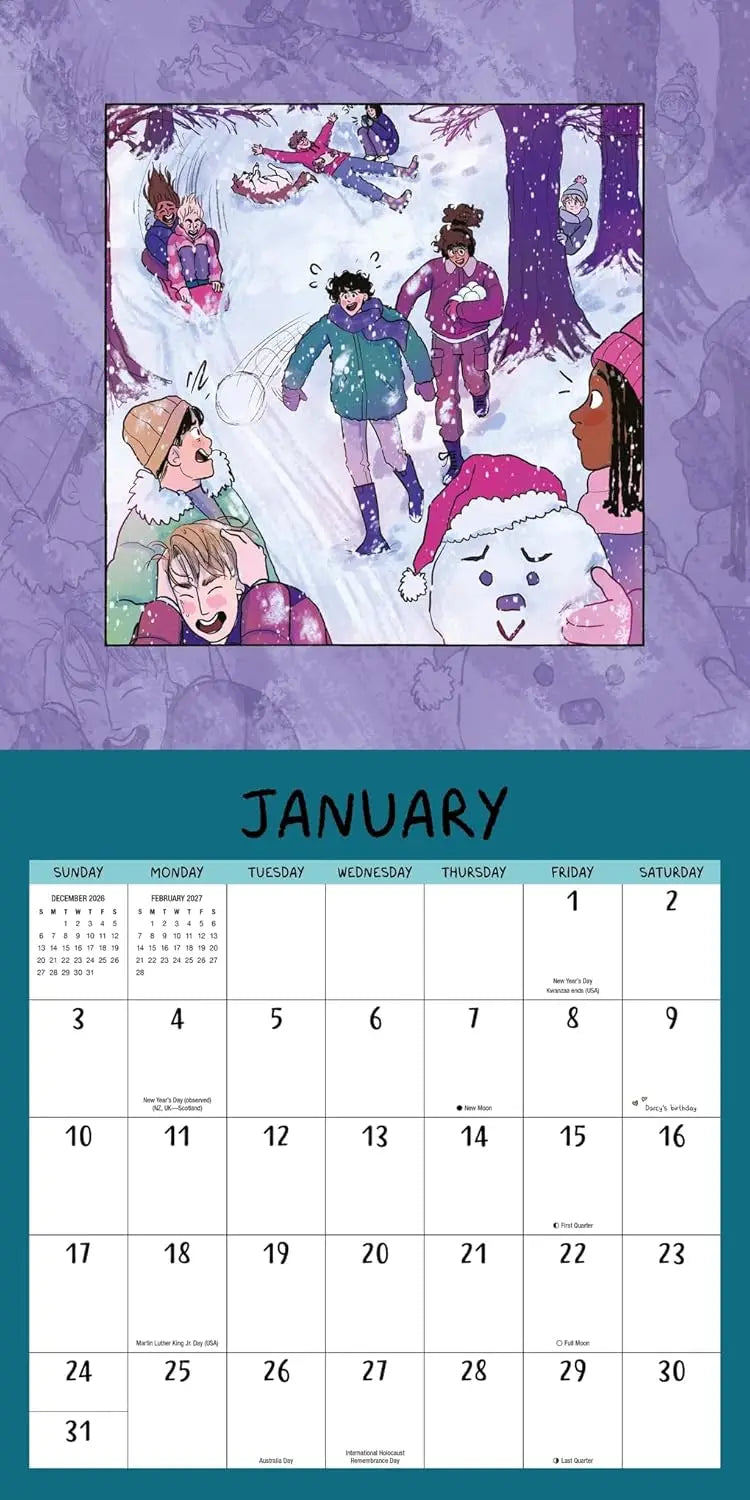 The Heartstopper 2027 Planner van Alice Oseman, Engelstalige spiral bound planner met bonusstickers 4
