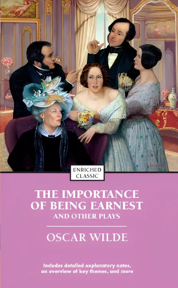 The importance of being earnest and other plays by oscar wilde in a soft purple hardcover with elegant gold lettering