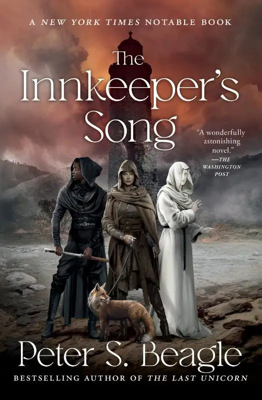 Afbeelding van de achterkant van het boek the innkeeper’s song door peter s met tekst en illustraties
