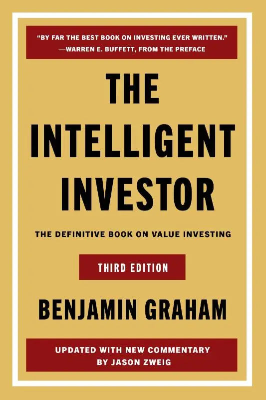 The intelligent investor third edition features a minimalist mustard-yellow cover with bold black text and is the definitive book on value investing