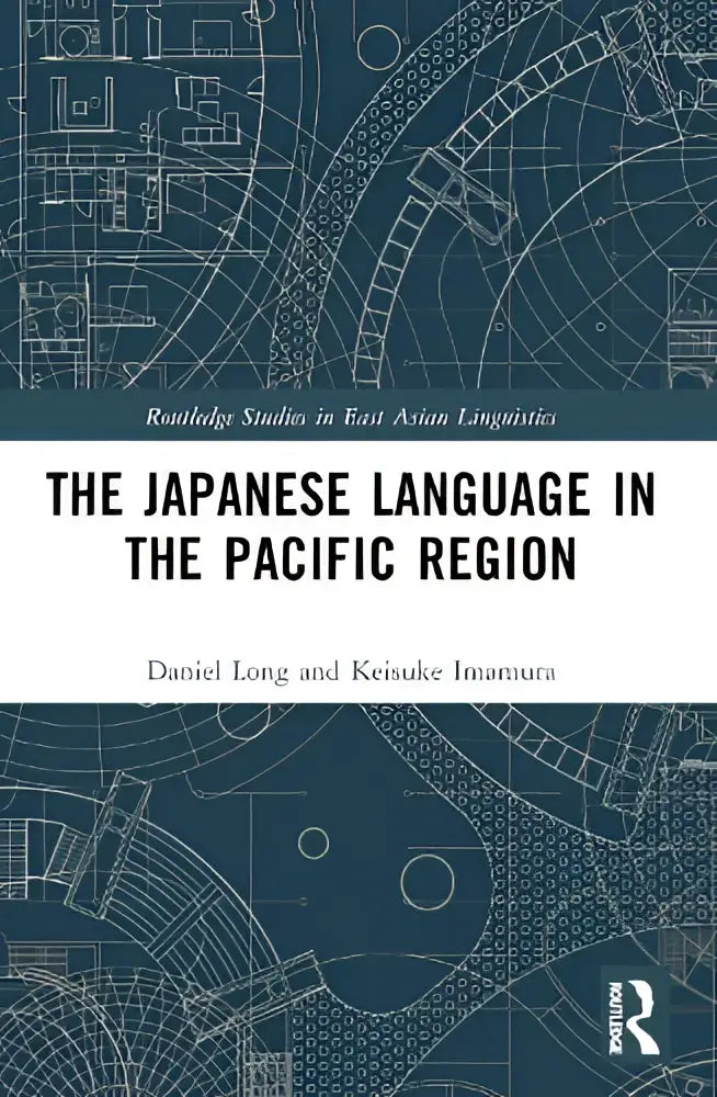 Blauw technisch blauwdrukachtig omslag van the japanese language in the pacific region door daniel long en keisuke imanura