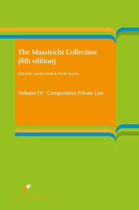 The maastricht collection volume iv comparative private law academic book with vibrant lime green cover and orange panel