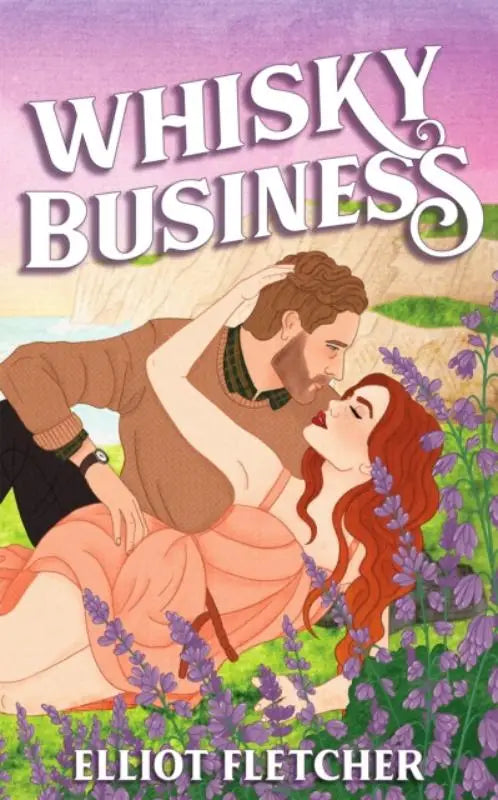 Romantische cover van the macabe brothers whisky business met een stel in een lavendelveld onder een roze lucht