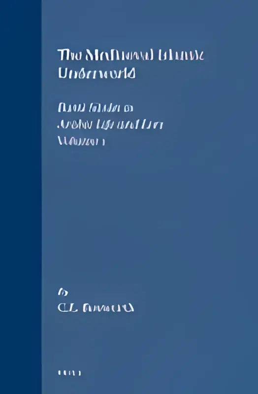 Het boek de middeleeuwse islamitische onderwereld heeft een diepblauwe omslag met witte serif tekst voor titel en auteur