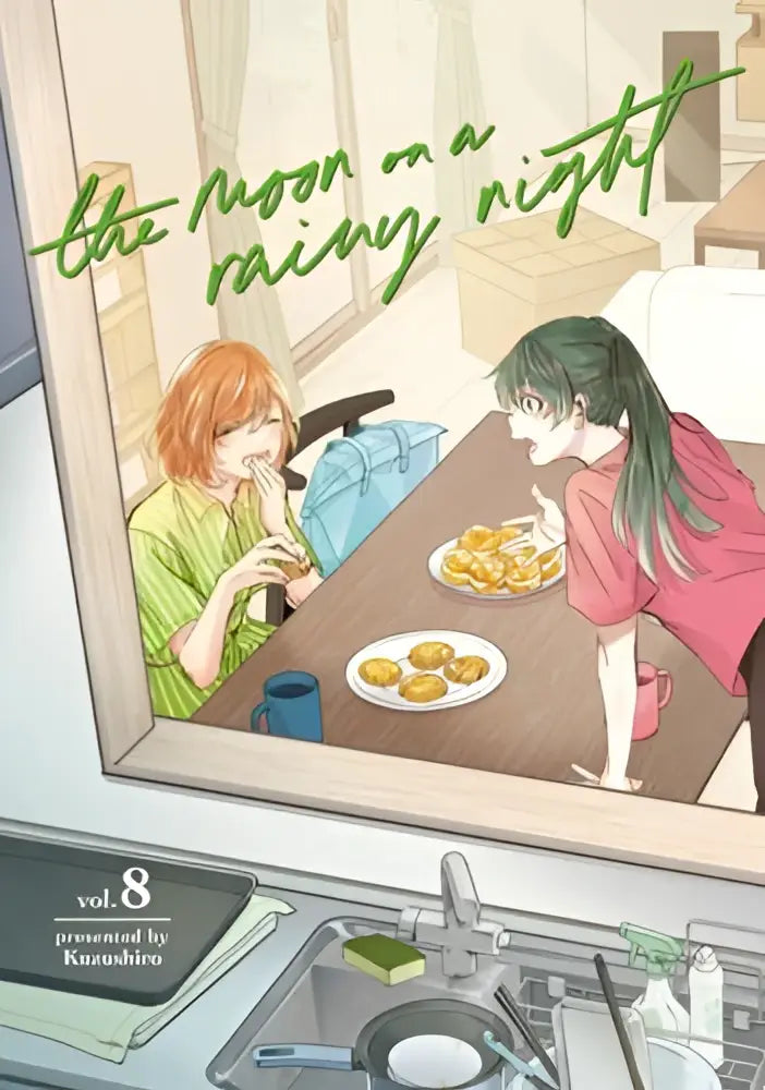 De cover van the moon on a rainy night 8 door kazushiro toont een sfeervolle afbeelding van de maan op een regennacht
