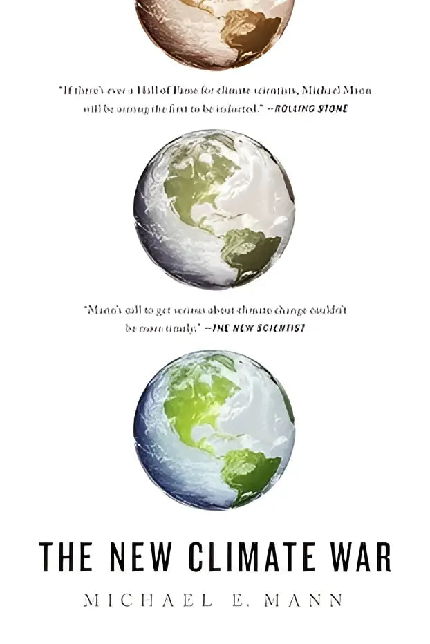 Boek the new climate war door michael e met focus op klimaatactie en planeetbescherming in coverdesign