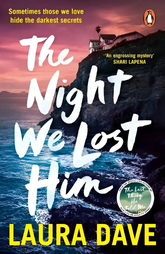 The night we lost him is a paperback book with a vibrant cover showing bold white and yellow text at a coastal sunset