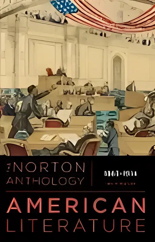 De voorkant van the norton anthology of american literature 1863 1944 met een rood-witte omslag voor literaire studie
