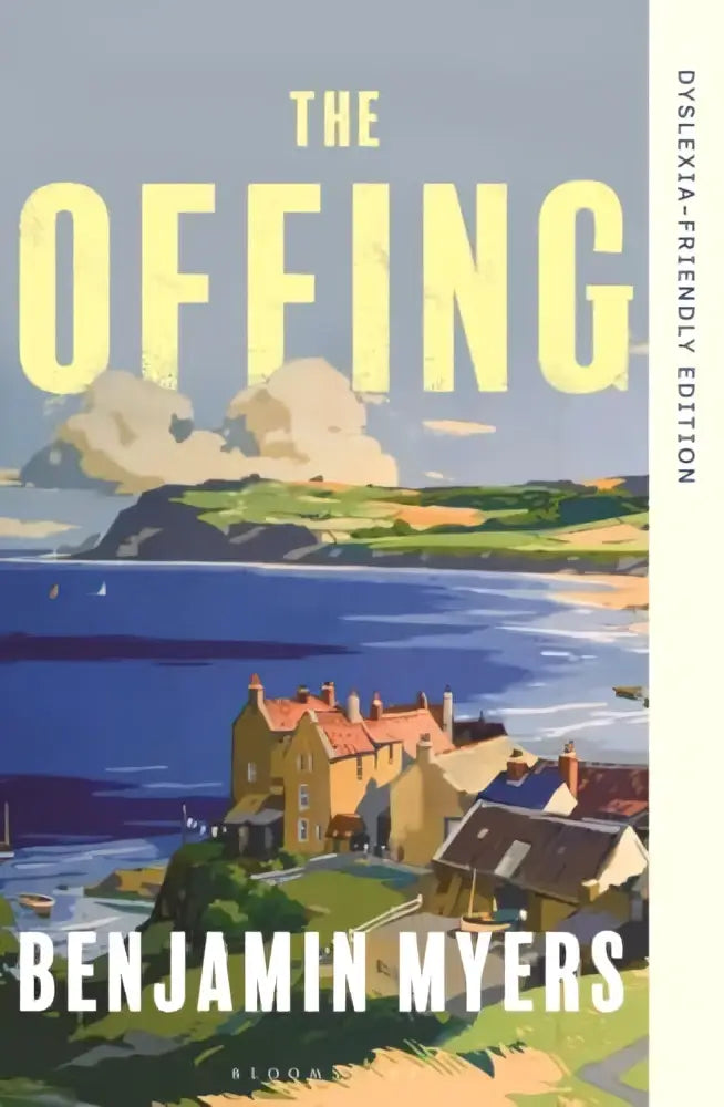 The offing paperback met vintage geillustreerde cover van kusthuizen en boten dyslexia-friendly edition volledige engelstalige tekst