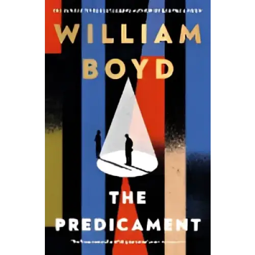 Boekcover The Predicament van William Boyd met zwart-wit-rode strepen