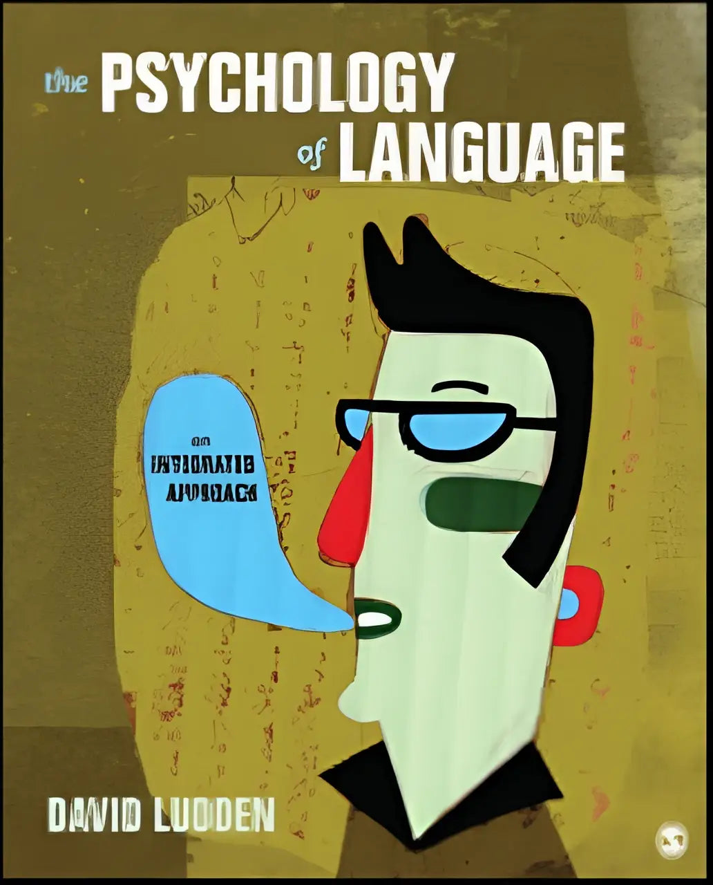 De psychologie of language integrated approach boek met een gestileerde man op een mosterdgele achtergrond