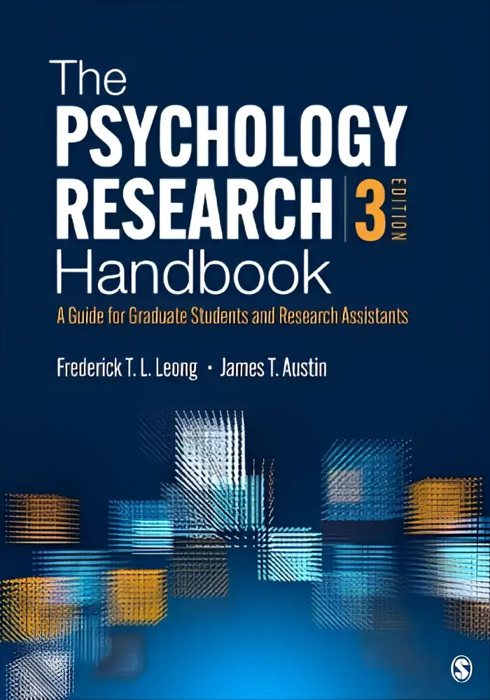 The psychology research handbook third edition is a dark blue hardcover guide for graduate students and research assistants