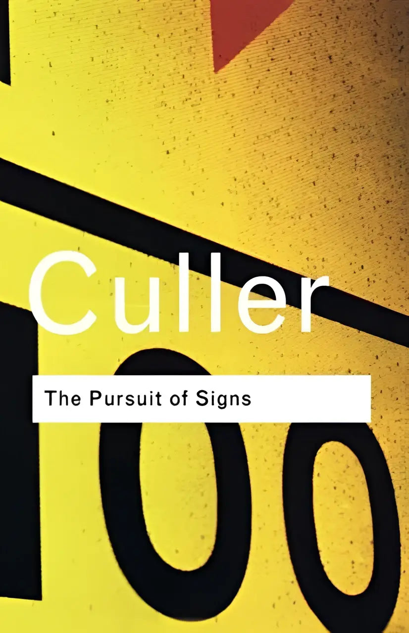 Gele verkeersbord met zwart 100 en rode driehoek in product the pursuit of signs met titel culler the pursuit