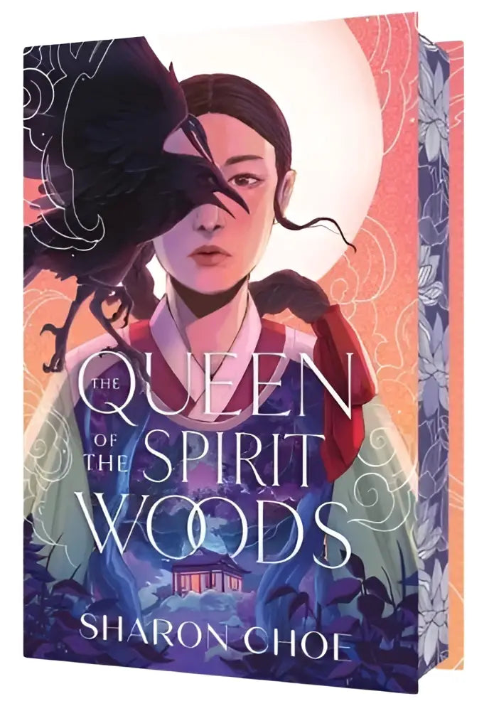 The queen of the spirit woods hardcover book by sharon choe featuring a woman in traditional attire under a full moon