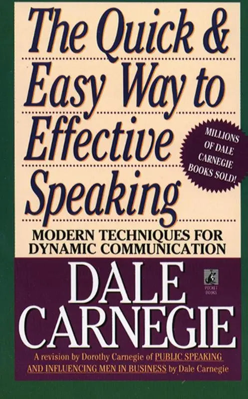 The quick and easy way to effective speaking paperback book by dale carnegie with beige and purple cover and bold black lettering