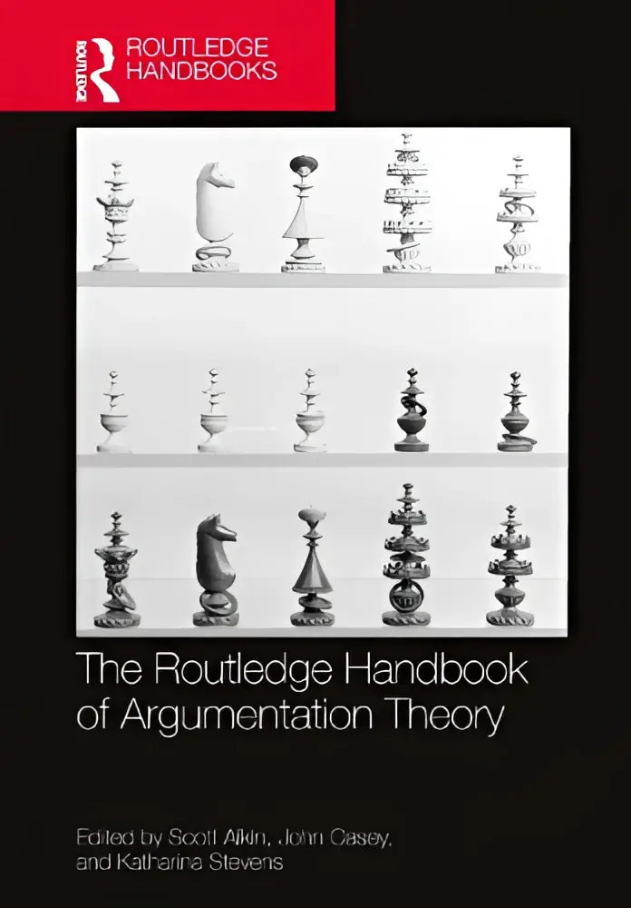 The routledge handbook of argumentation theory is a black book with white text and a red logo at the top left corner