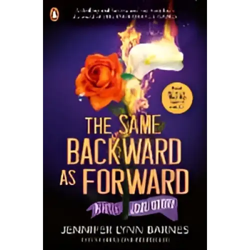 Achtermantel van The same backward as forward door Jennifer Lynn Barnes met oranje roos en kaars