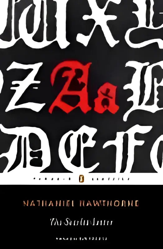 Zwarte en rode gotische boekomslag van the scarlet letter door nathaniel hawthorne in product the scarlet letter