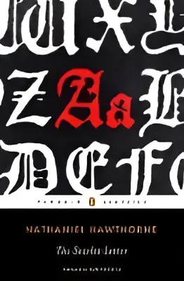 Zwarte en rode gotische boekomslag van the scarlet letter door nathaniel hawthorne in product the scarlet letter