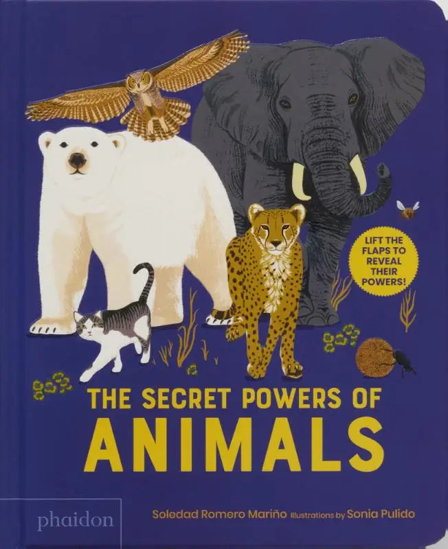 The secret powers van dieren kinderboek met levendige blauwe omslag en illustraties voor jonge lezers