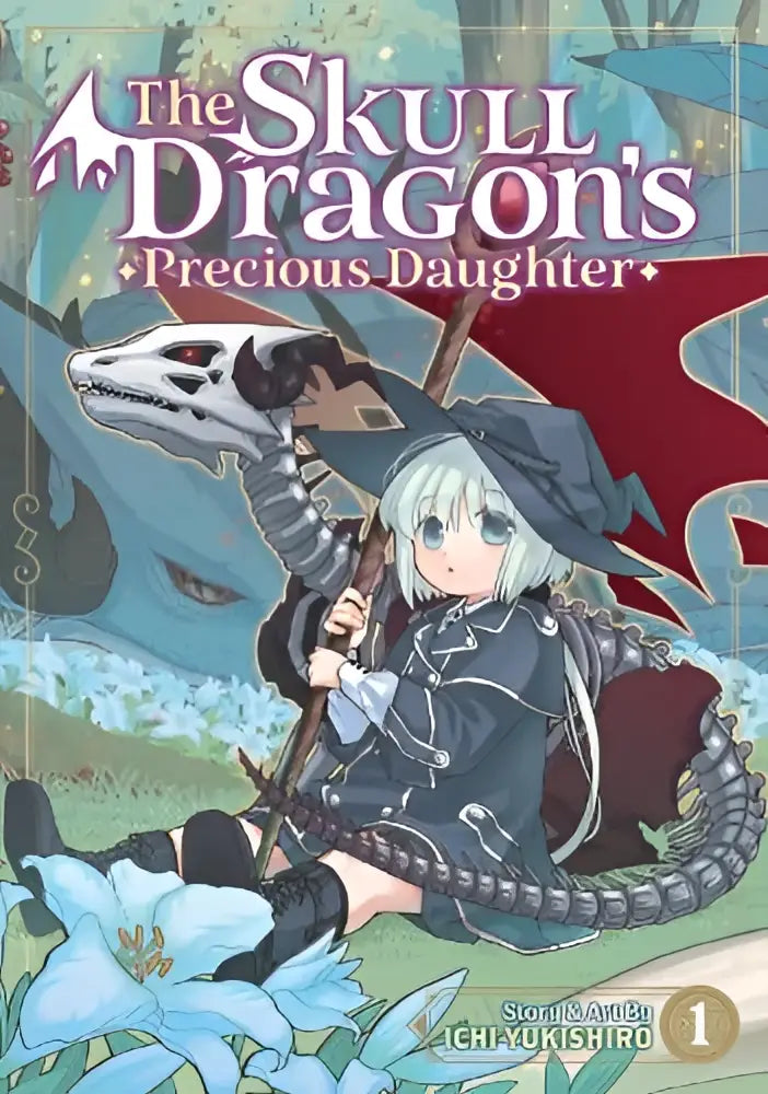 De cover van the skull dragons precious daughter volume 1 toont een anime meisje in donker met een witte drakenschedel