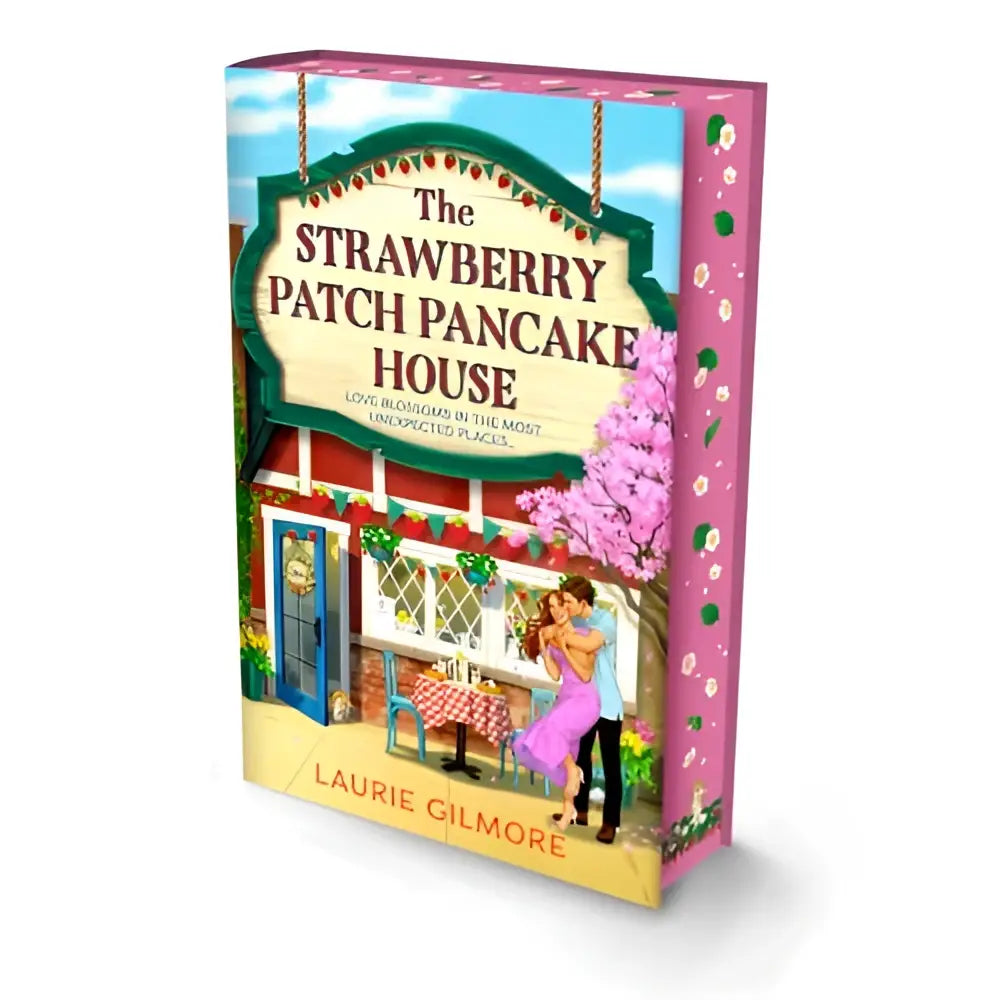 Deluxe edition hardcover boek the strawberry patch met kleurrijke illustratie van strawberry patch pancake house onomslag