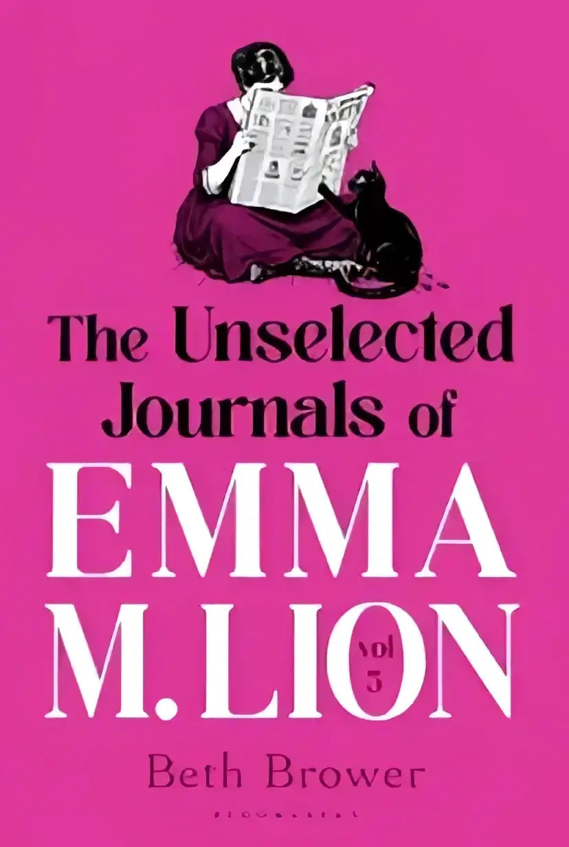 De unselected journals van emma m met een levendige roze achtergrond en opvallende witte en zwarte tekst