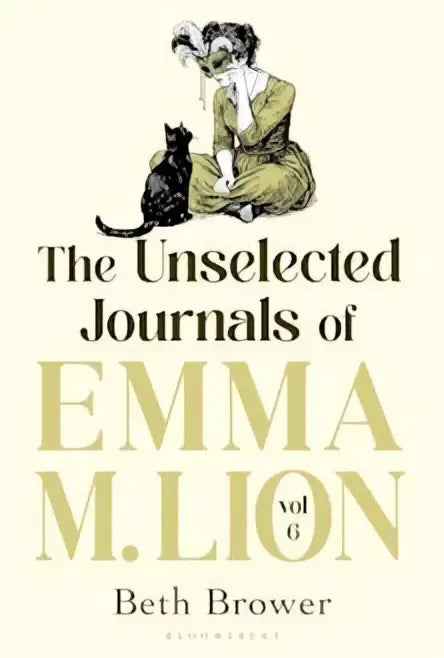 De unselected journals van emma m lion vol 6 tonen het achterblad van de paperback met een zwart-wit ontwerp