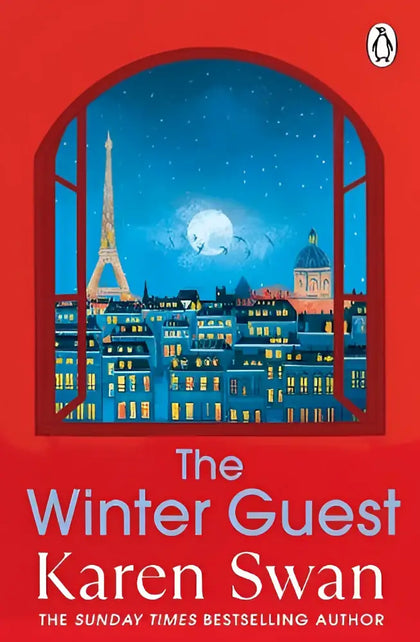 The winter guest van karen swan een paperback van penguin books met een geïllustreerde cover van parijs in de winternacht