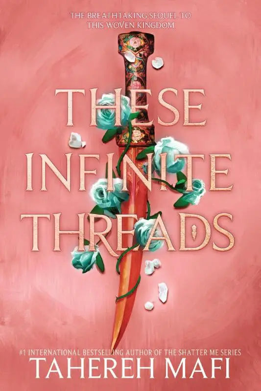 Decoratieve zwaard met rode blad en sierlijke handvat met turquoise rozen uit these infinite threads collectie