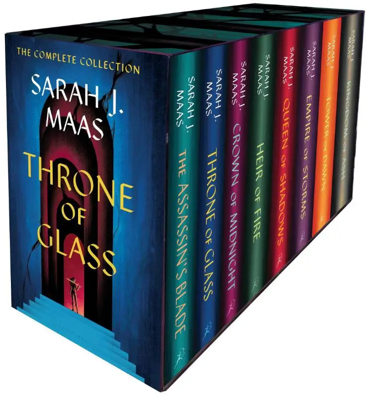 De complete collectie van sarah j in een throne of glass hardcover box set met stevige glass hardcover box