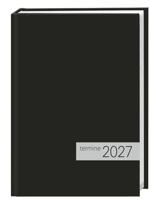 times&more Kalenderbuch schwarz 2027 - Schwarzer Terminkalender mit flexiblem Umschlag. Handlicher Wochenplaner. Taschenkalender 2027 zum Planen von Terminen.