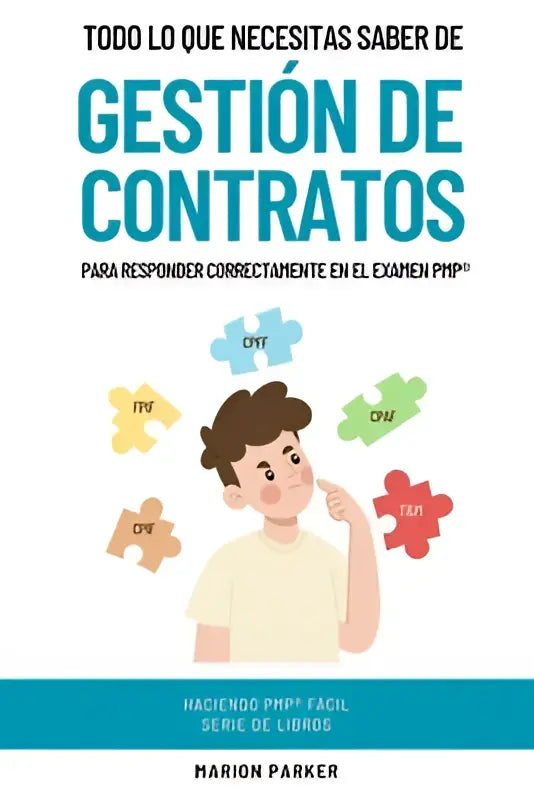 De boekomslag toont een illustratie van een jongen met kleurrijke puzzelstukken en teksten over contratos para responder