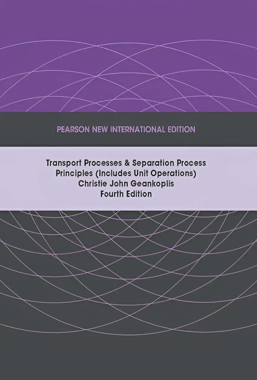 Paarse en grijze hardcover leerboek transport processes en unit operations van christie john geankoplis voor studie