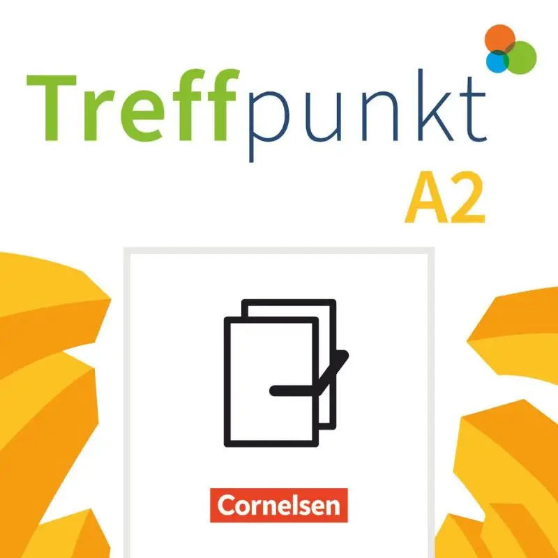 A2-niveau treffpunkt deutsch für integratie kursbuch und übungsbuch mit minimalistisch zwart-wit papierstapel icon