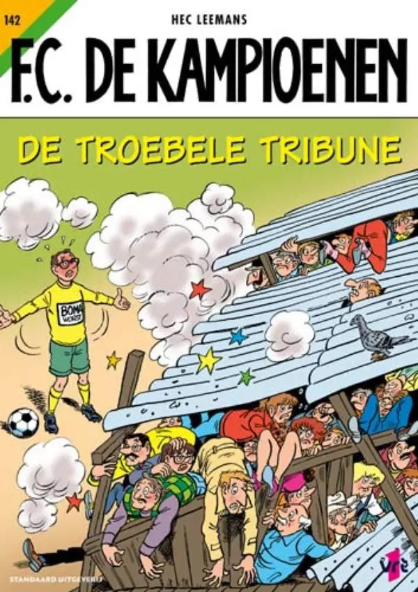 De cover van het comicboek f.c. in het product de troebele tribune met kleurrijke illustraties en gedetailleerde tekeningen