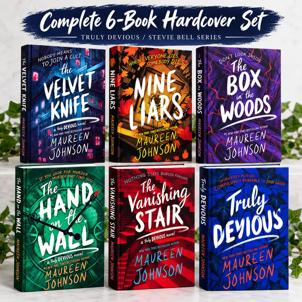 Complete 6-book hardcover set of the truly devious series by maureen johnson with vibrant covers devious complete edition