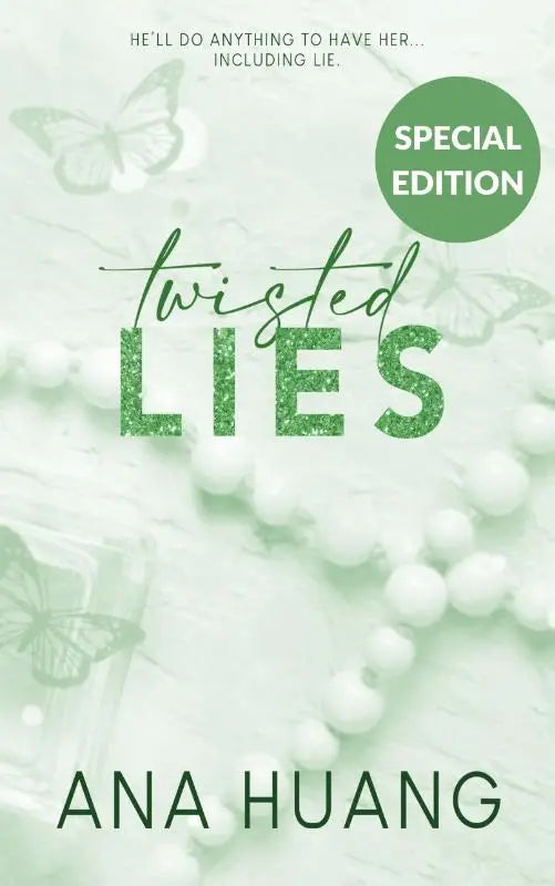 Groene glitterende hardcover van twisted special edition 4 twisted lies van ana huang uit de populaire twisted-serie met emotionele diepgang