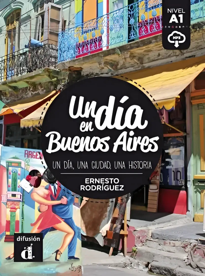 Boekcover Un día en Buenos Aires van Ernesto Rodríguez met tango-dansers