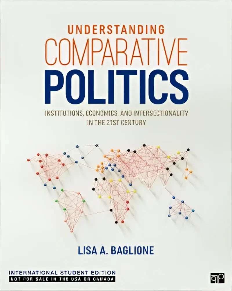 De cover van understanding comparative politics international student edition toont de titel in oranje en blauw met een wereldkaart van gekleurde stippen