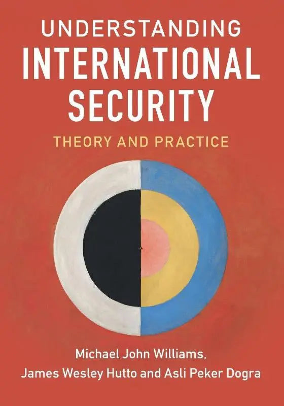 De boekcover van understanding international security theory and practice toont een rood achtergrond met witte tekst en een abstract cirkelontwerp