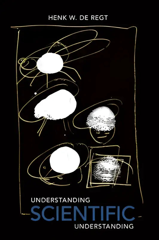 Boekcover van understanding scientific understanding met zwarte achtergrond en witte schetsen van hemellichamen voor scientific understanding