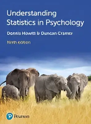 Het boek understanding statistics in psychology van dennis howell en duncan cramer met een blauwe en witte omslag