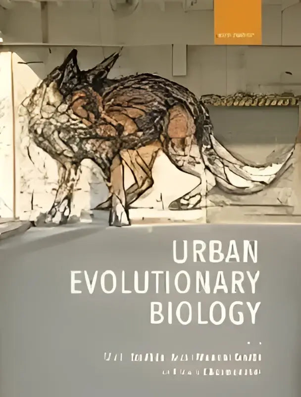 Boek cover van urban evolutionary biology met gedetailleerde zwart-wit illustratie van wolfachtige dieren