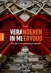 Rode en oranje boekomslag met kruisende spoorlijnen en de titel veranderen in meervoud in witte letters