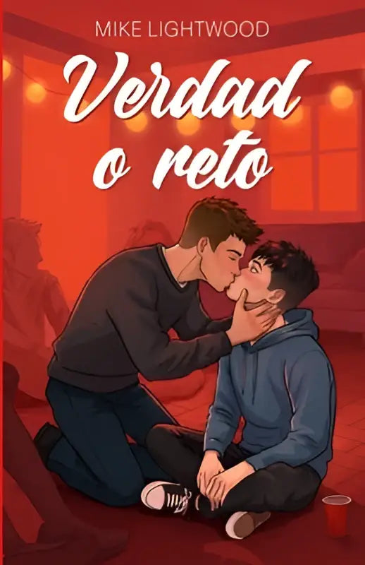 De boekcover van verdad o reto door mike lightwood toont een warme illustratie van twee jonge mannen in een romance lgbt friends to lovers verhaal
